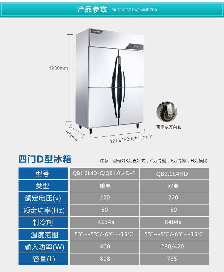 凱利金松D型四門冰箱